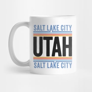 Salt Lake City Utah: Vibrant Retro Artistic Design Mug